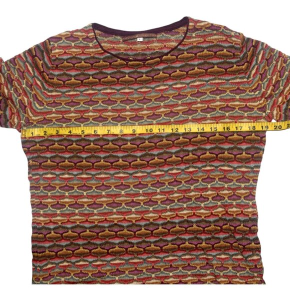 Peruvian Connection Sweater Knit Short Sleeve Top Pima Cotton L - Picture 4 of 8